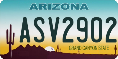 AZ license plate ASV2902