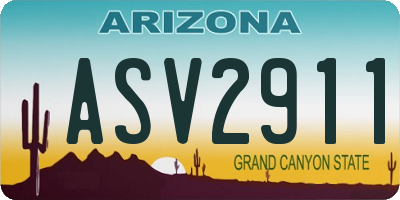 AZ license plate ASV2911
