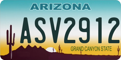 AZ license plate ASV2912