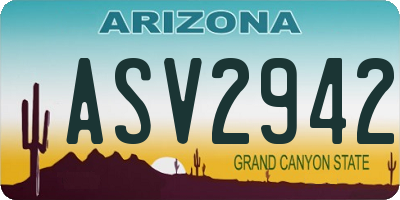 AZ license plate ASV2942