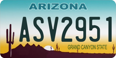 AZ license plate ASV2951