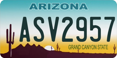 AZ license plate ASV2957
