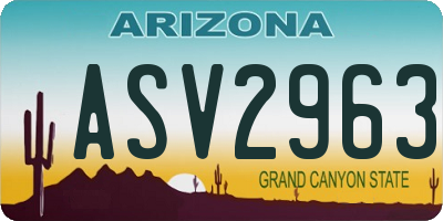 AZ license plate ASV2963