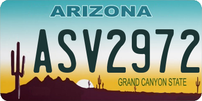 AZ license plate ASV2972
