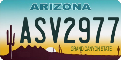 AZ license plate ASV2977