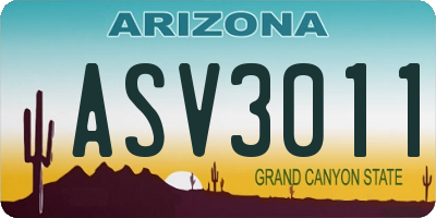 AZ license plate ASV3011