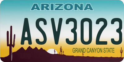 AZ license plate ASV3023
