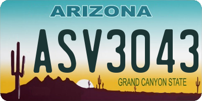 AZ license plate ASV3043