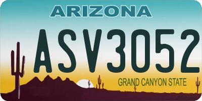 AZ license plate ASV3052
