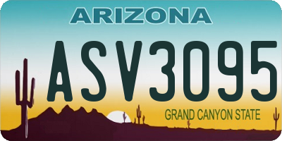 AZ license plate ASV3095