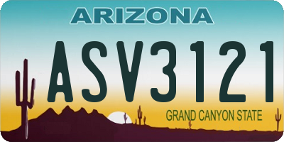 AZ license plate ASV3121