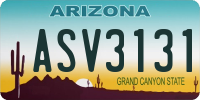 AZ license plate ASV3131