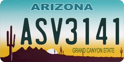 AZ license plate ASV3141