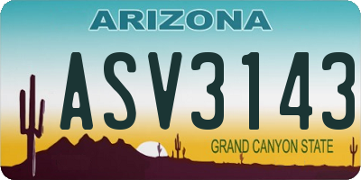 AZ license plate ASV3143