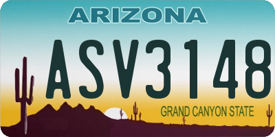 AZ license plate ASV3148