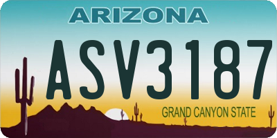 AZ license plate ASV3187