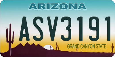 AZ license plate ASV3191