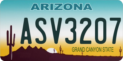 AZ license plate ASV3207