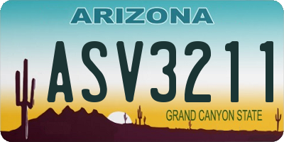 AZ license plate ASV3211