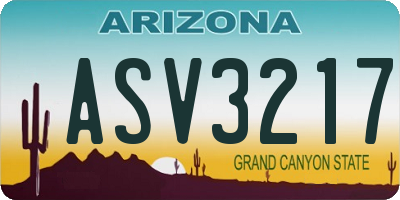 AZ license plate ASV3217