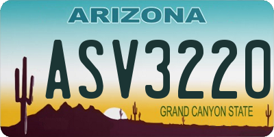 AZ license plate ASV3220