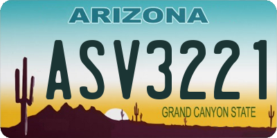 AZ license plate ASV3221