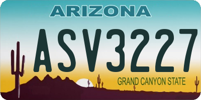 AZ license plate ASV3227