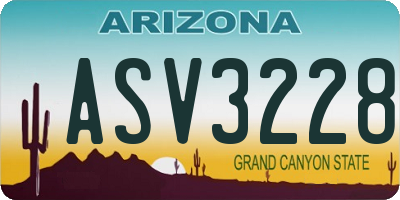 AZ license plate ASV3228