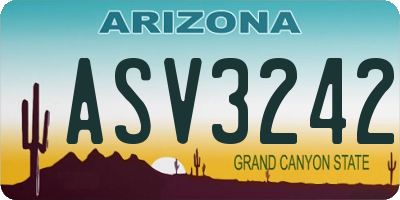 AZ license plate ASV3242