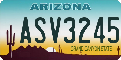 AZ license plate ASV3245