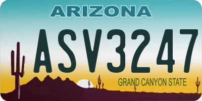 AZ license plate ASV3247