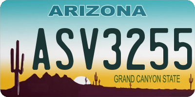 AZ license plate ASV3255