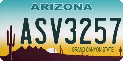 AZ license plate ASV3257