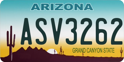 AZ license plate ASV3262