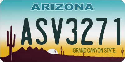 AZ license plate ASV3271