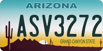AZ license plate ASV3272