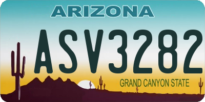AZ license plate ASV3282