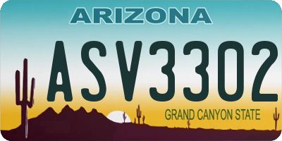 AZ license plate ASV3302