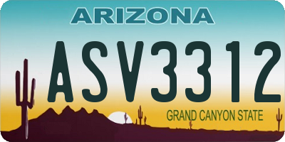 AZ license plate ASV3312
