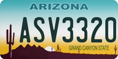 AZ license plate ASV3320