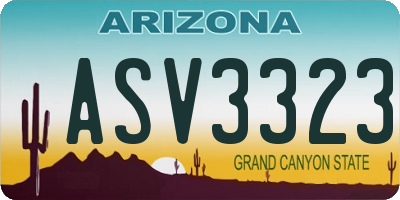 AZ license plate ASV3323