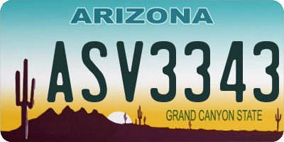 AZ license plate ASV3343