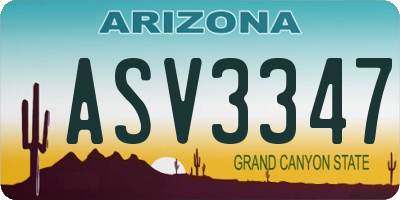 AZ license plate ASV3347