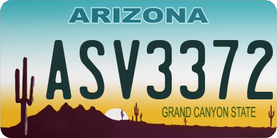 AZ license plate ASV3372