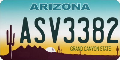 AZ license plate ASV3382