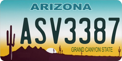 AZ license plate ASV3387