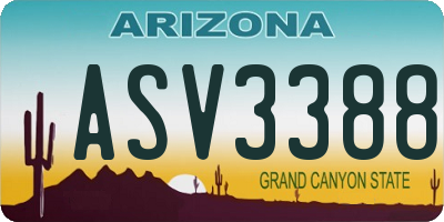 AZ license plate ASV3388