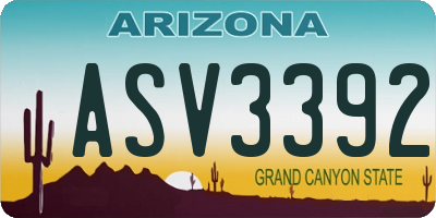 AZ license plate ASV3392