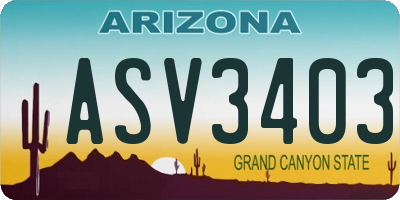 AZ license plate ASV3403