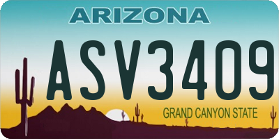 AZ license plate ASV3409
